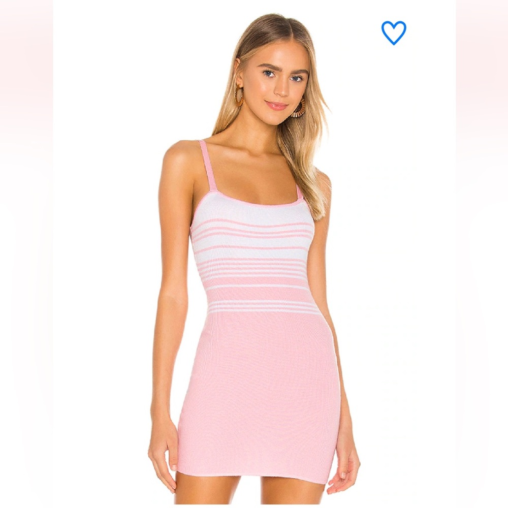 Superdown Susie Knit Dress in Pink and White Size XS